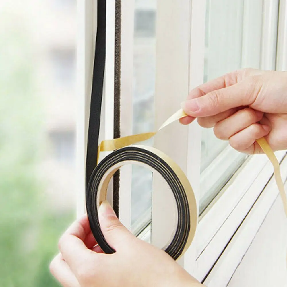 Double-sided Door Window Gap Soundproof Sealing Tape EVA Foam Draught Excluder Seal Strip