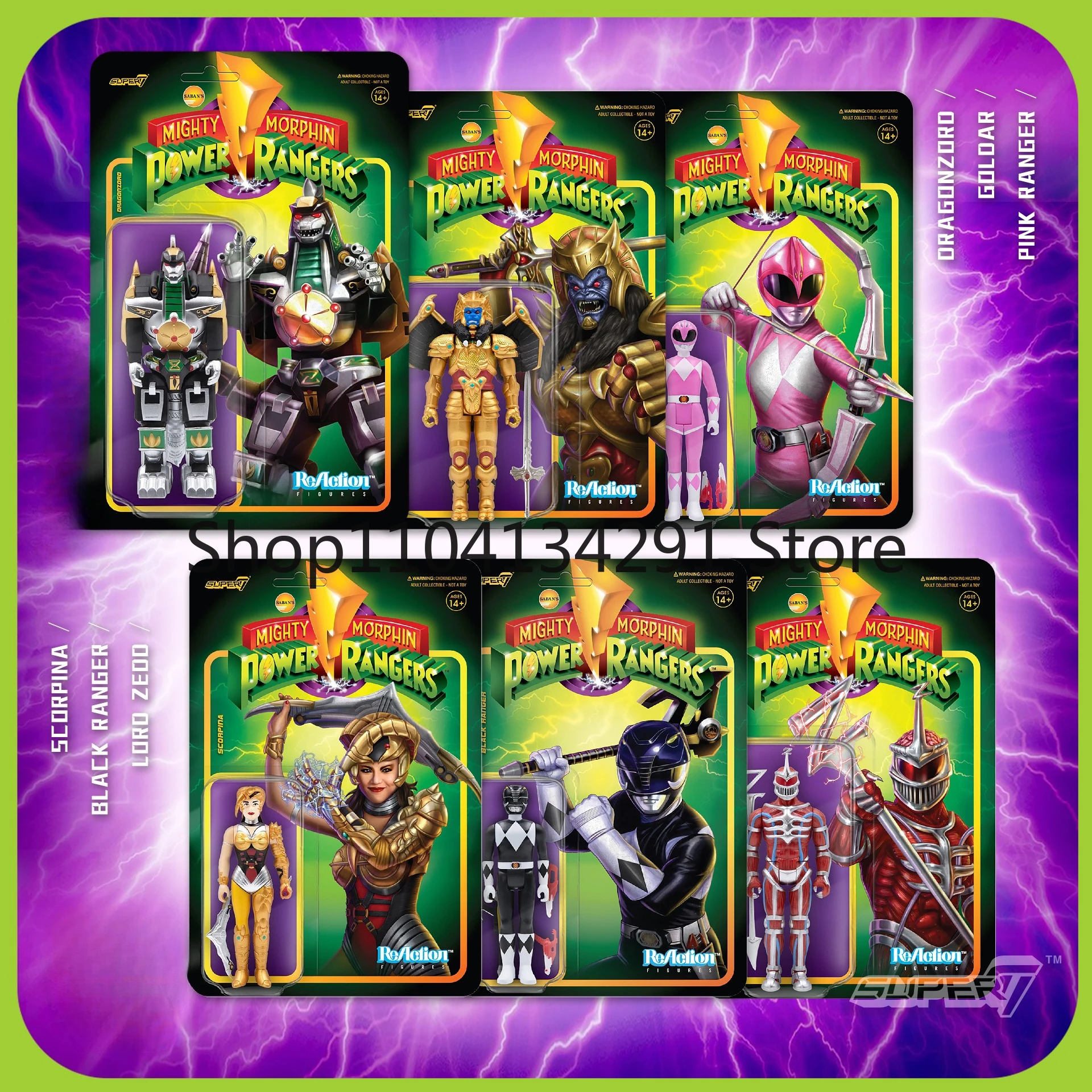 

Original Super7 Dinosaur Squadron Hanging Card Series 2 Battle Allosaurus Lord Zed Birthday Gift Toy Collectible Figure