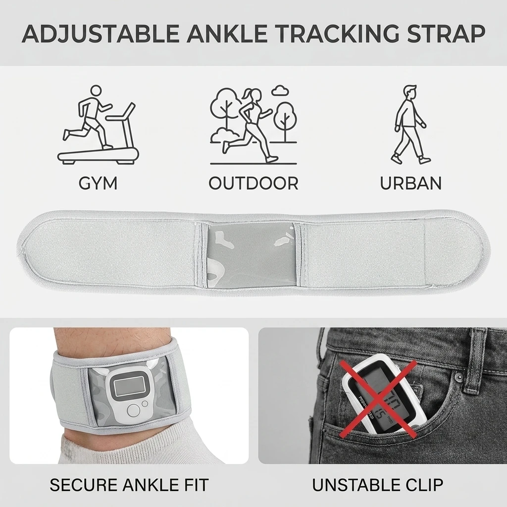 Pedometer Ankle Band Adjustabl - đánh giá và giá Runners Gear
