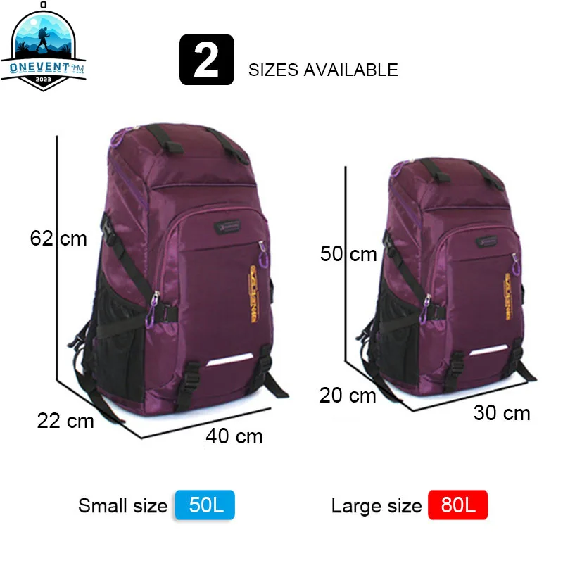 

60L/80L Two Sizes Travel Backpack Men Women Large Capacity Outdoor Luggage Bags Student Laptop Bag Camping Rucksack