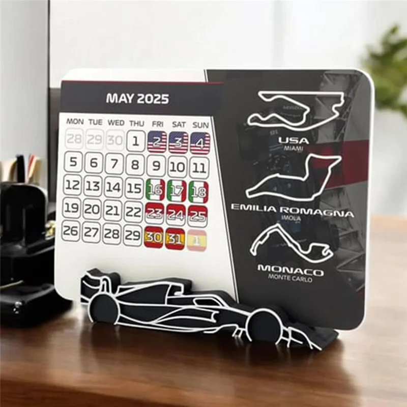 

YWDZ-Racing Paper Calendar Desktop Station Calendar Home Decoration Itinerary Arrangement Formula Racing Calendar 2025
