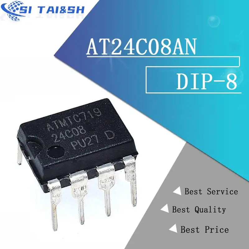 10pcs AT24C256 DIP-8 24C256 AT24C256N DIP AT24C01 AT24C02 AT24C04 AT24C08 AT24C16 AT24C32 AT24C64 AT24C128 24C04 24C16 24C64