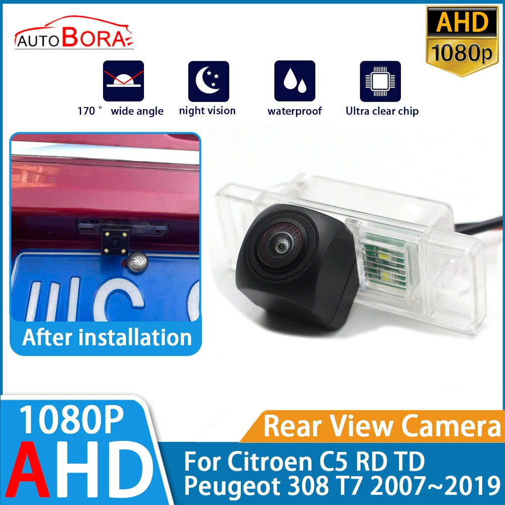 ZhuCamX Parking Car Rear View Camera AHD 1080P Night Vision for Citroen C5 RD TD Peugeot 308 T7 2007~2019