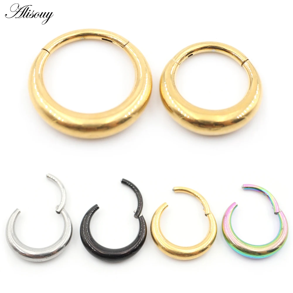 Alisouy 1PC Anneau de nez rond articulé en acier inoxydable, boucle d'oreille Daith, piercing pour cartilage Tragus Hélix, bijou de piercing