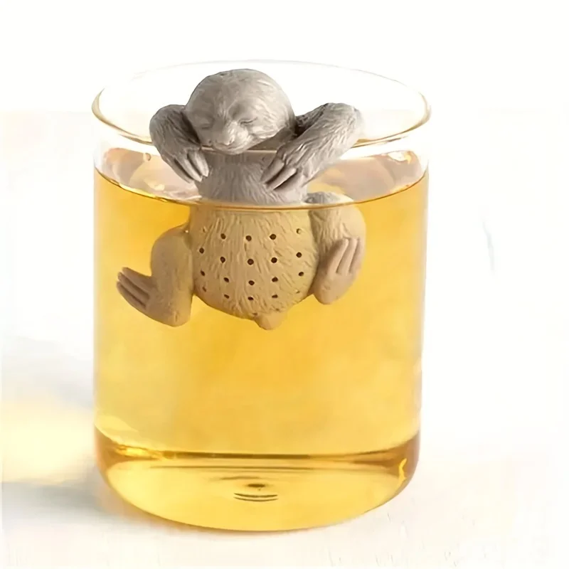 1pc Bradypod Tea Infuser Reusable Cute Loose  Tea Strainer Filter Diffuser Silicone Kitchen Tools Gadgets