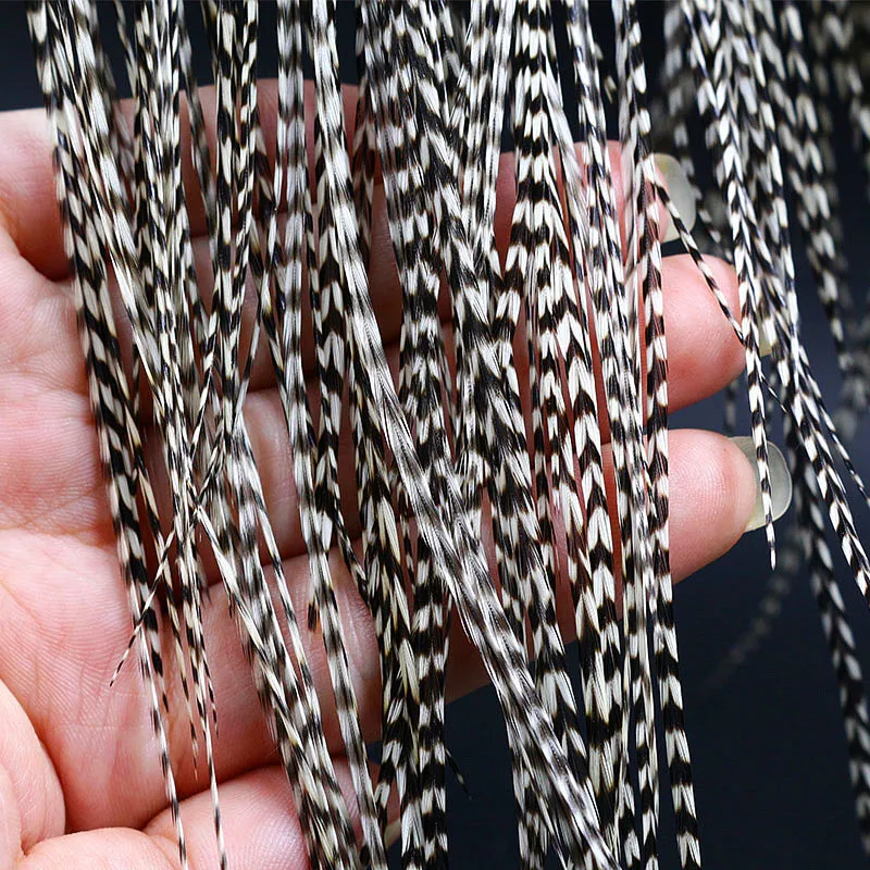 Whiting 12-14\'\'long silver grade fly tying feather 20feathers NAT colors size14#16# dry fly tying skinny rooster saddle hackles