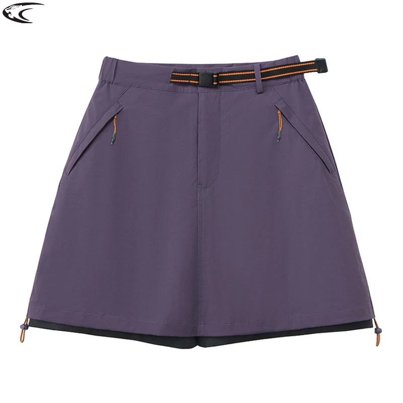 

LNGXO Women's Hiking Shorts Outdoor Lightweight Stretch Workwear Culottes Camping Climbing Running Anti-Exposure Shorts Skirt