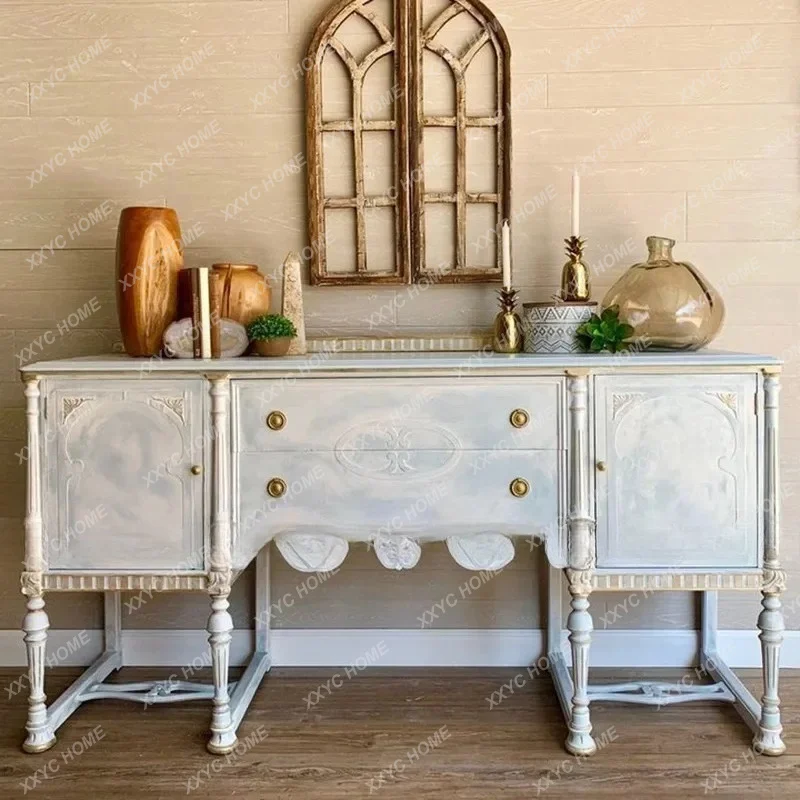 XX Rustic Vintage Solid Wood Entryway Cabinet Hallway Farmhouse Antique Sideboard Storage