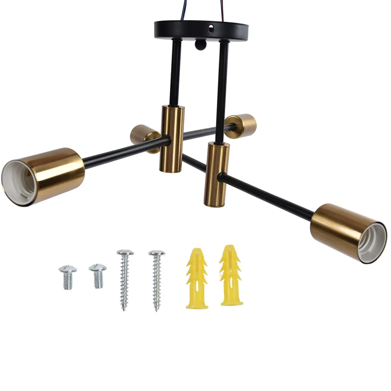 

Wrought Iron 4 Light Ceiling Mount Lamp Adjustable 360 Degree Rotating Easy Assembly for dressing Room 110220V