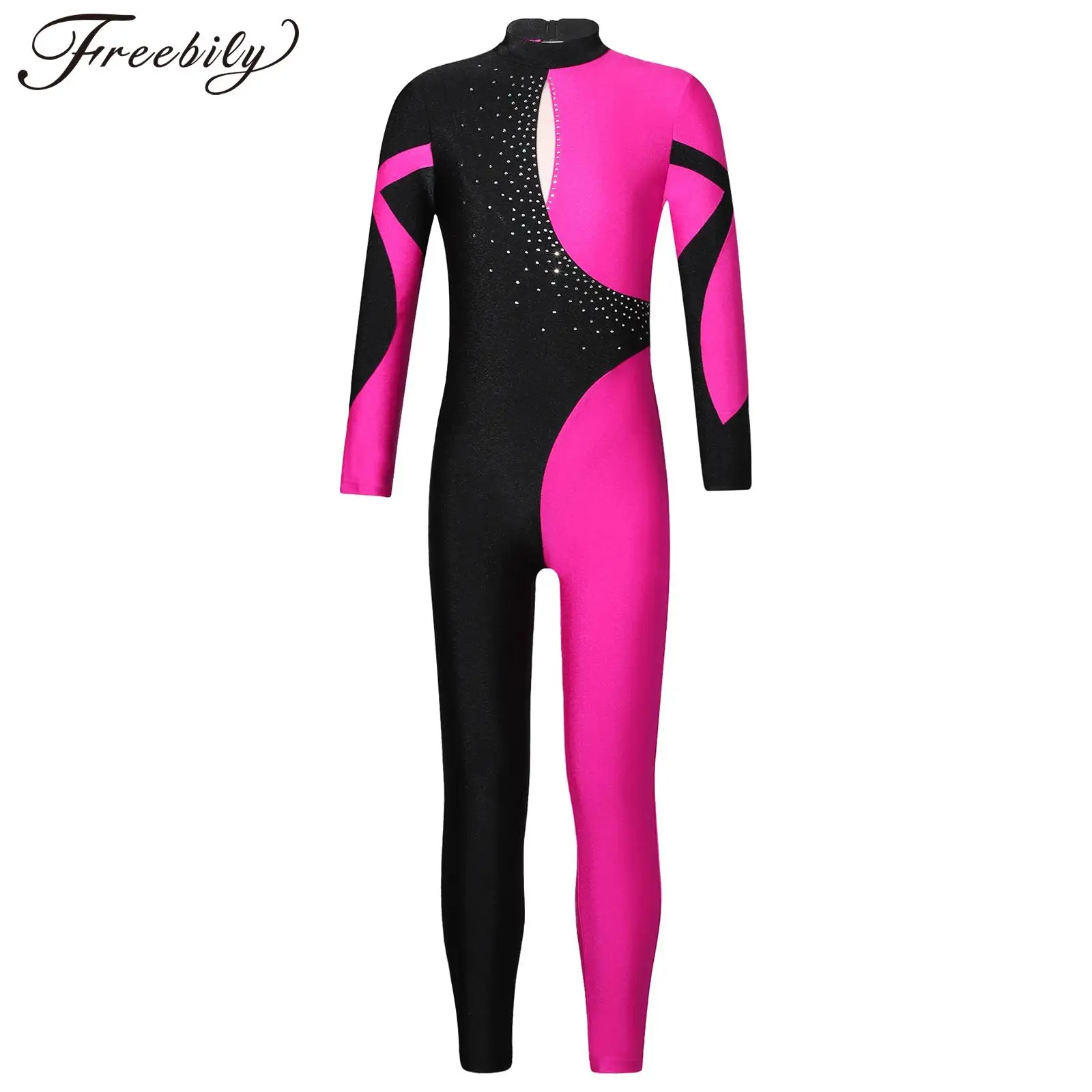 

Children's Gymnastics Jumpsuit for Girl Long Sleeve Ballet Leotard Kids Yoga Skating Bodysuit Dancewear Teens Full Body Unitard