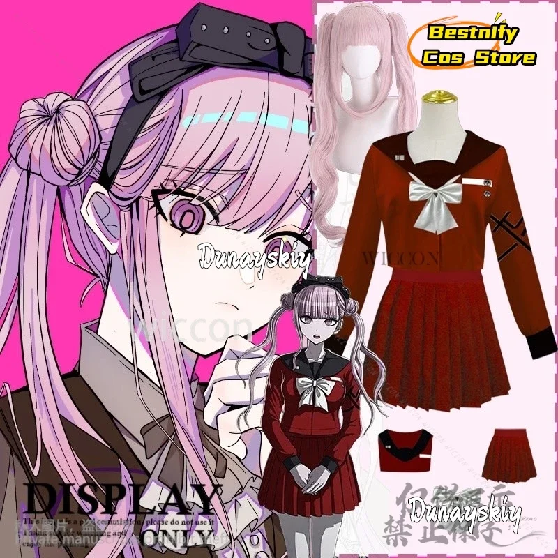 

CosplayAnime Game The Hundred Cosplay Line Tsukumo Kako Costume Japanese Jirai Kei Girls School Uniform JK Red Dress Pink Custom