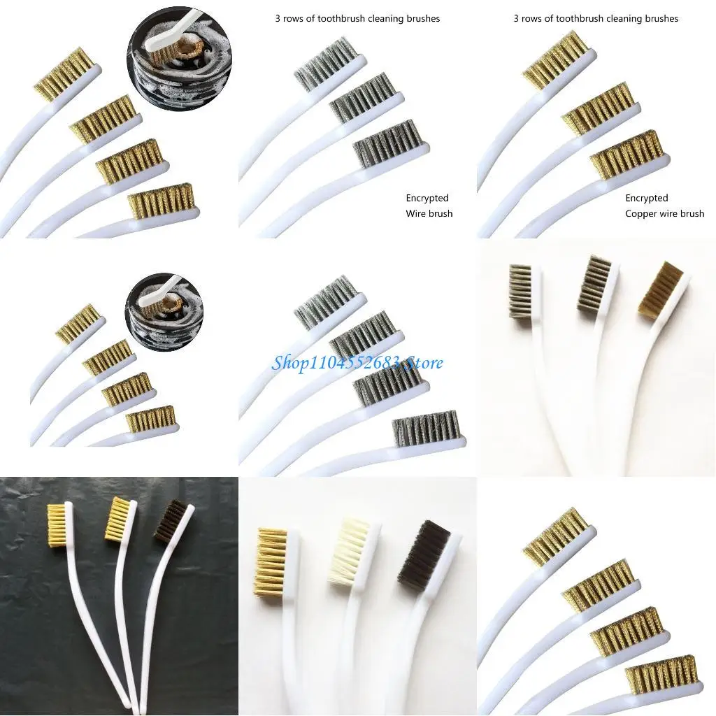 

Y6GD Copper Plated Brush For Industrial Devices Surface-Inner Polishing Grinding Cleaning Brush 3 Row Wire Brush Rust Remover