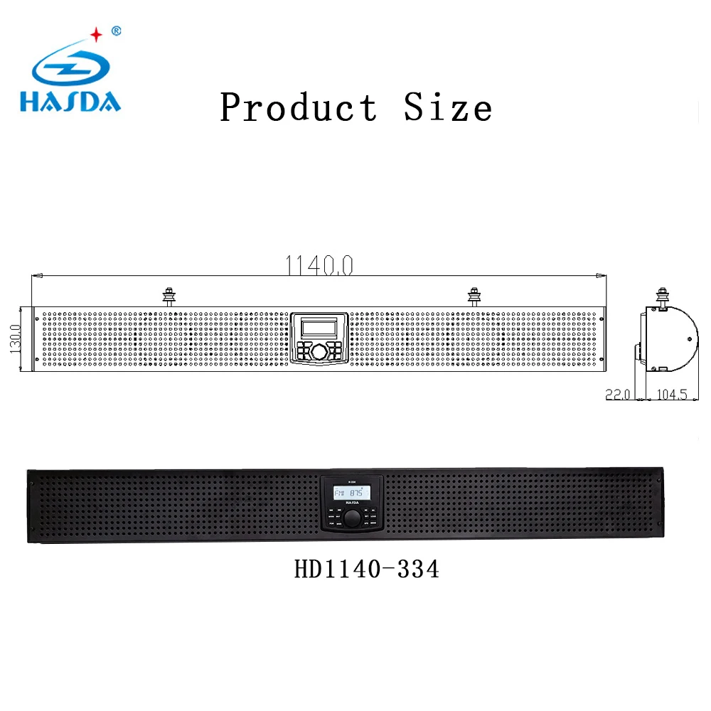 2023 Big Power UTV Soundbar 114cm Long With 10 Speakers And BT FM Radio LCD Display For Motorcycle ATV UTV RV HD-114-334