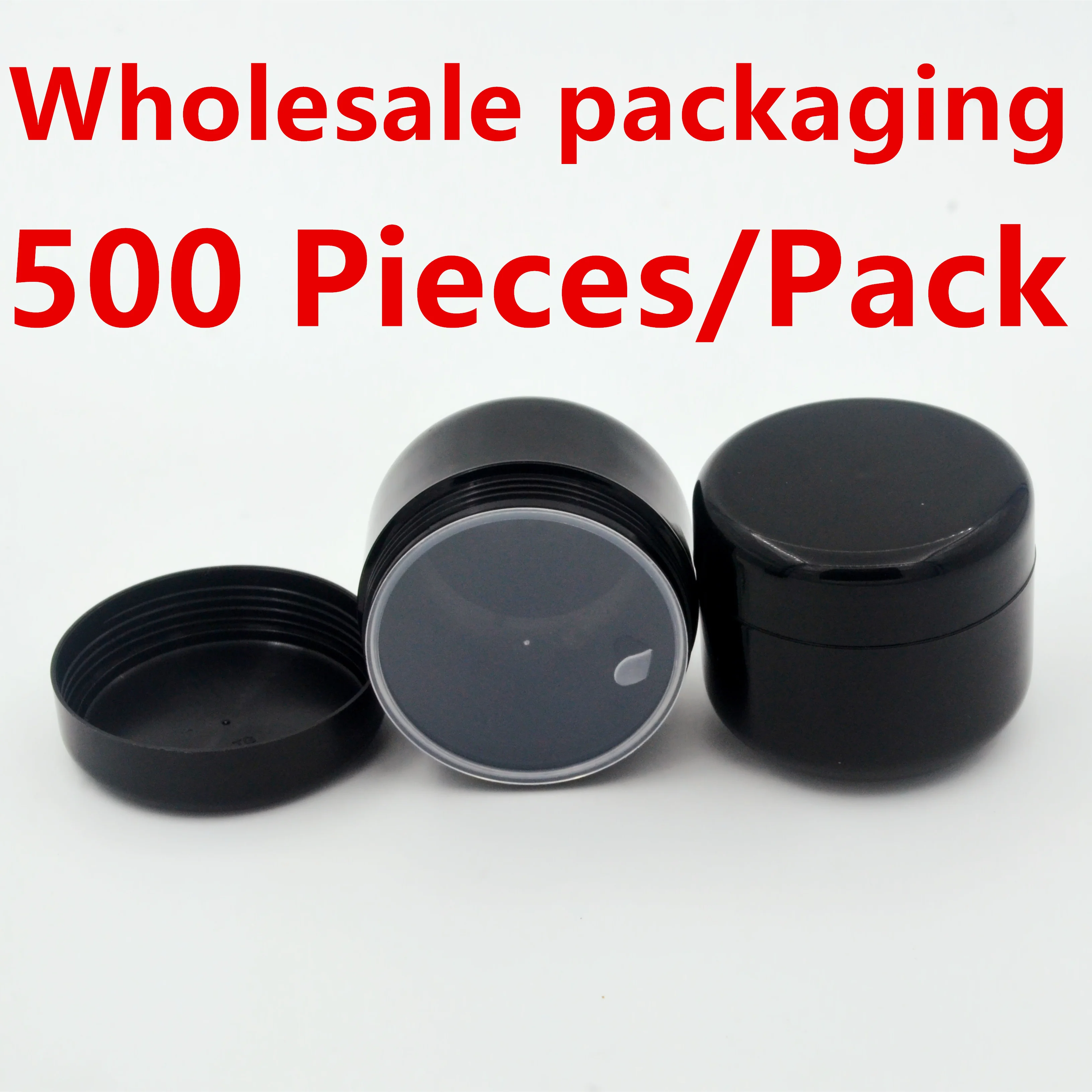 

500 Pieces Wholesale 50g 50ml Plastic Cosmetic Cream Filling Jar Light Proof Nail Polish Packing Black Travel Empty Small Bottle