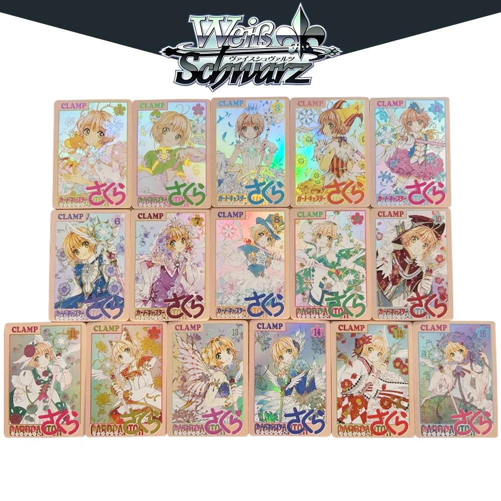 

BLBU WS Card Captor Sexy WeiB Game Variety Sakura Signature Card DIY Anime Collectible Cards WS Bronzing Flash Craft Toy