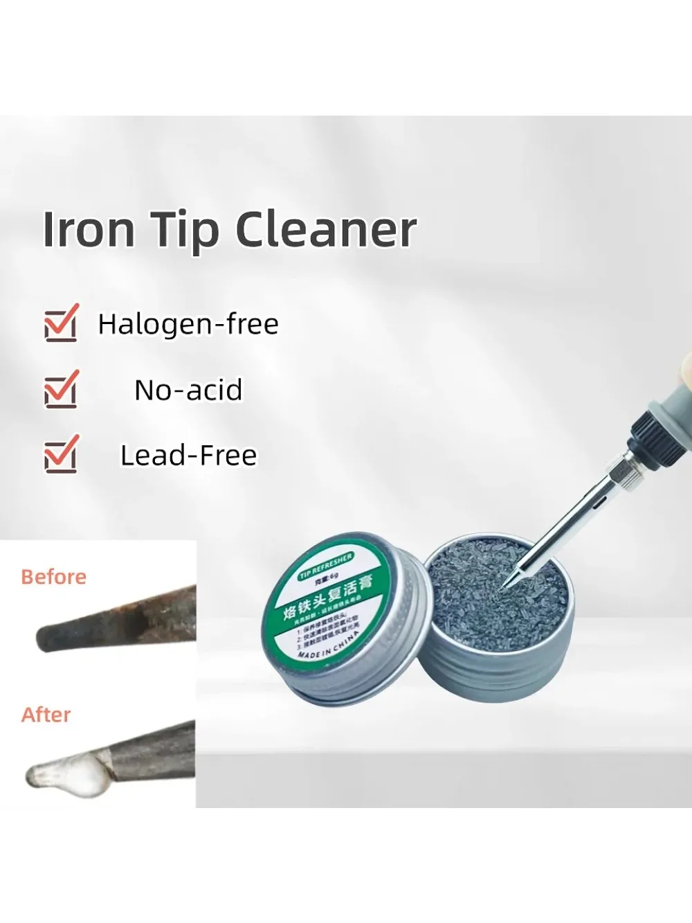 Pâte de réparation pour fer à souder électrique 6/8/16/25/45g, nettoyant pour oxydation noire, crème de réparation pour étain, outil de réparation