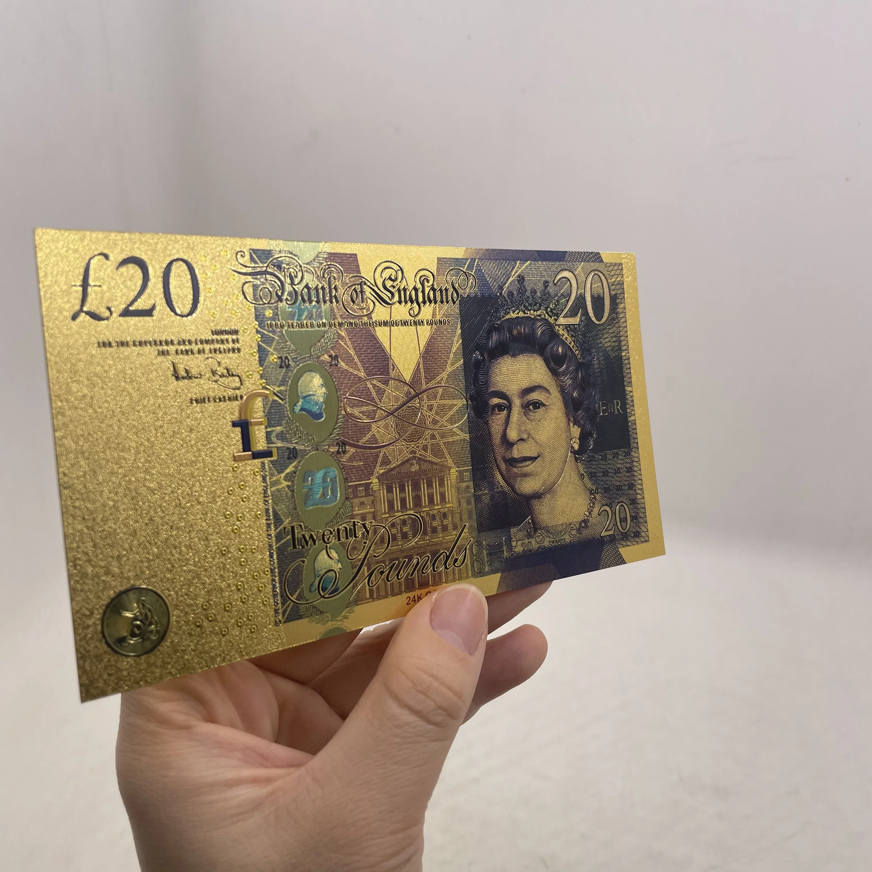الأوراق النقدية الذهبية للملكة البريطانية عالية الجودة 5 10 20 25 50 إليزابيث ديانا تشارلز III الأوراق النقدية الذهبية الحرف الديكور هدية السفر