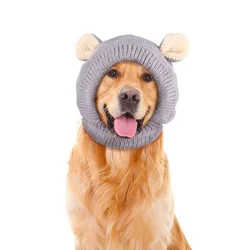 Quiet Dog Ear Muffs Noise Protection Pet Ears Covers Knitted Hat Anxiety Relief Winter Warm Earmuffs For Medium Large Dogs New