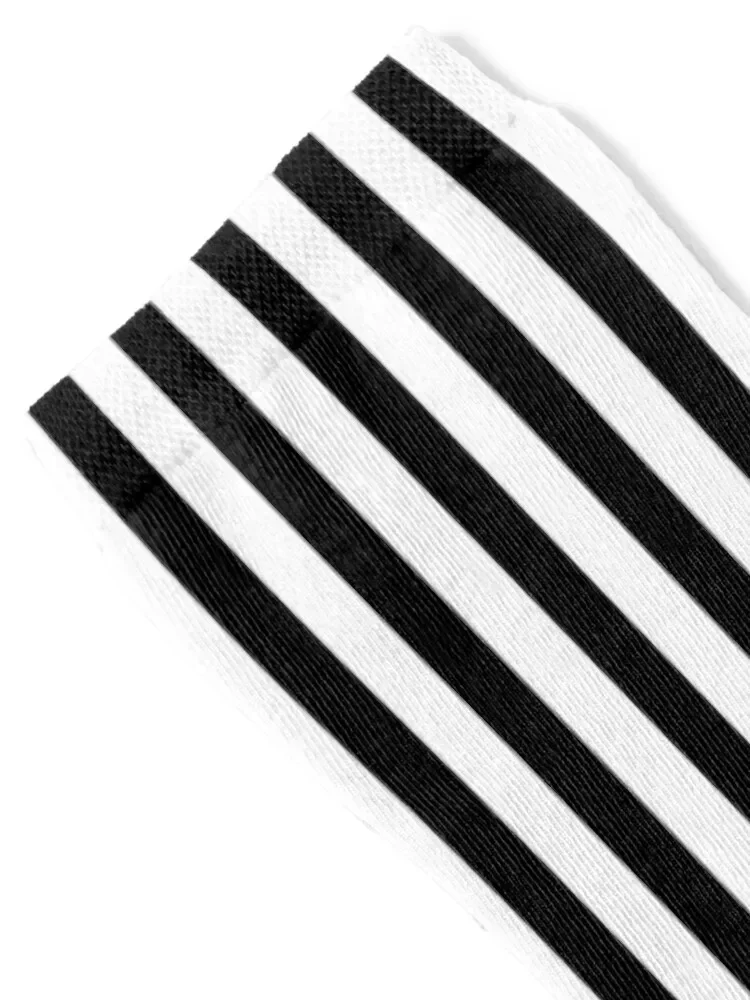 Black & White Vertical Stripes Socks Sports retro Socks For Man Women's