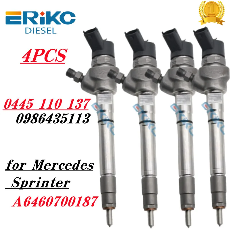 0445110137 Common Rail Diesel Injectors A6460700187 0 445 110 137 Auto Injector 0445 110 137 0986435113 for Mercedes Sprinter