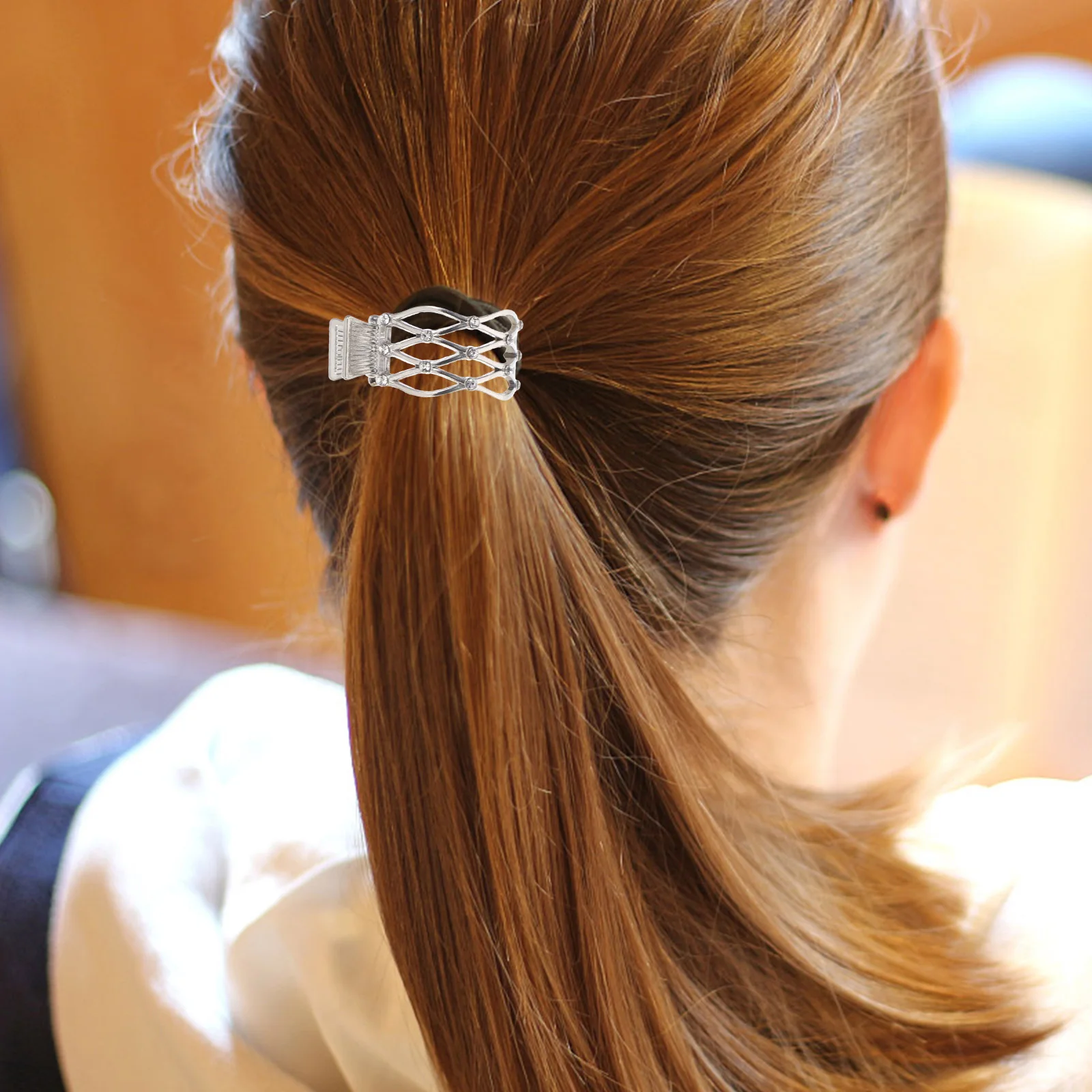 

4Pcs Rhinestone Metal Gold Claw Ponytail Clip Thick Thin Ponytail Clip Hair Accessories Stylish Small Claw Hair Tools