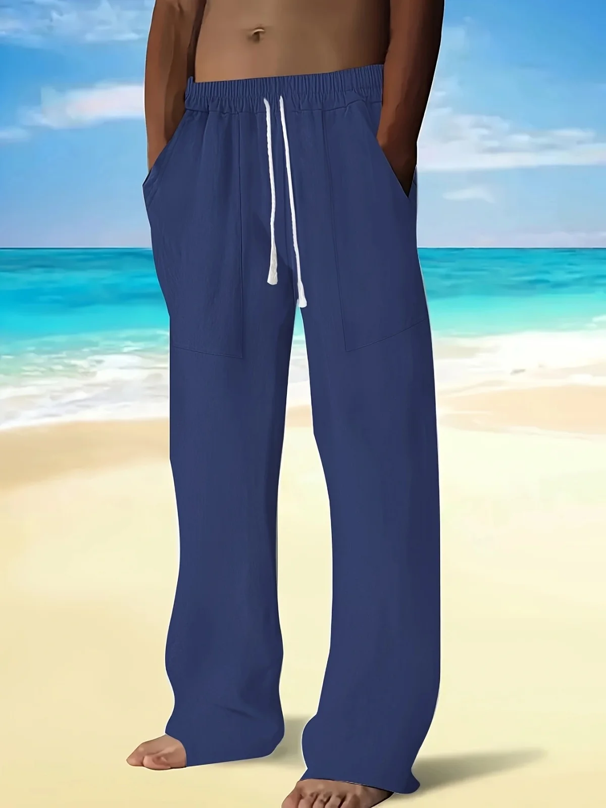 Men's Cotton And Linen Trousers, Spring And Summer Casual Sports Pants, Comfortable And Breathable Linen Pants, Straight Pants