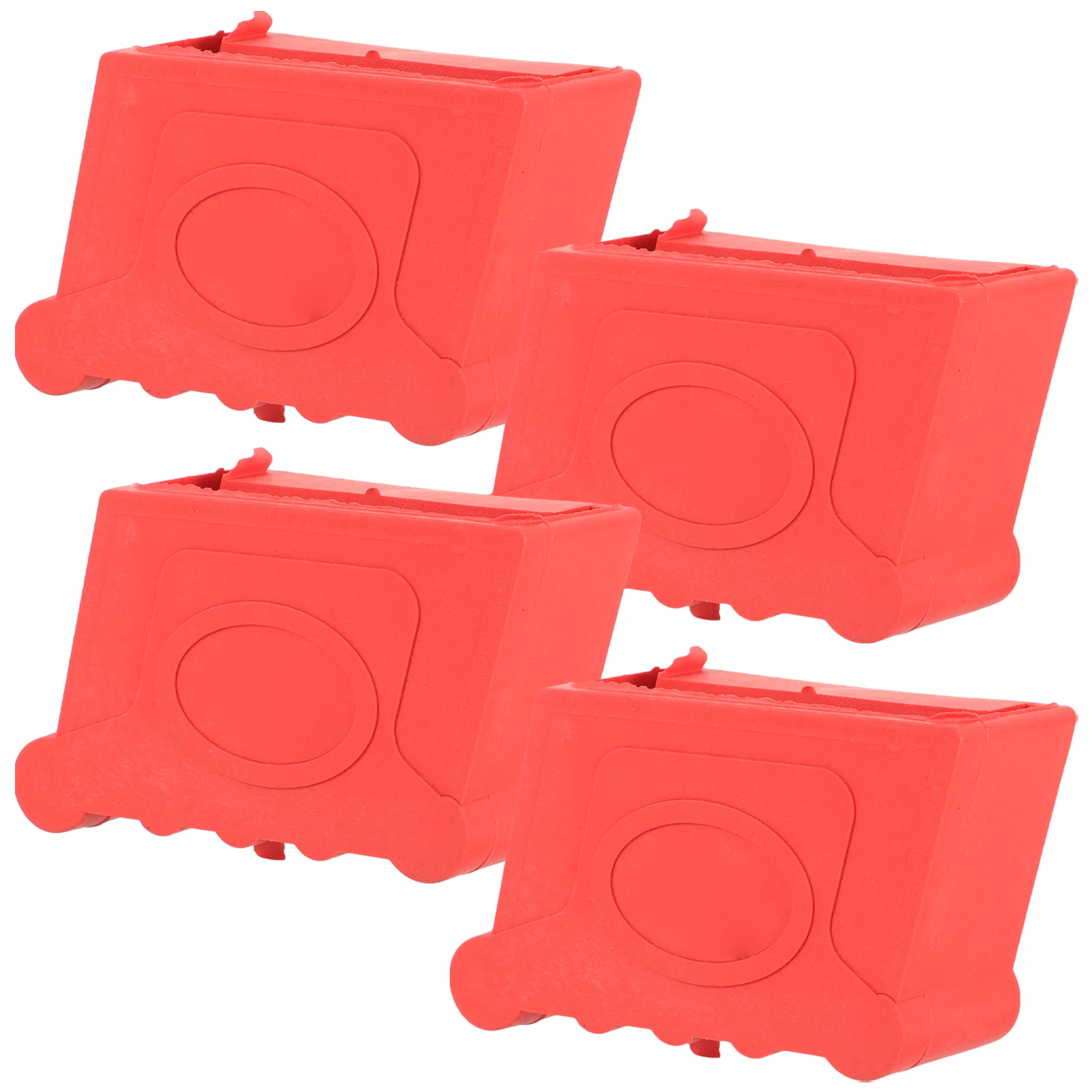 

4pcs Anti slip Rubber Feet Covers for Ladder 30x70mm Red Stabilizer Pads Step Protector Retractable Stairs Floor Protection