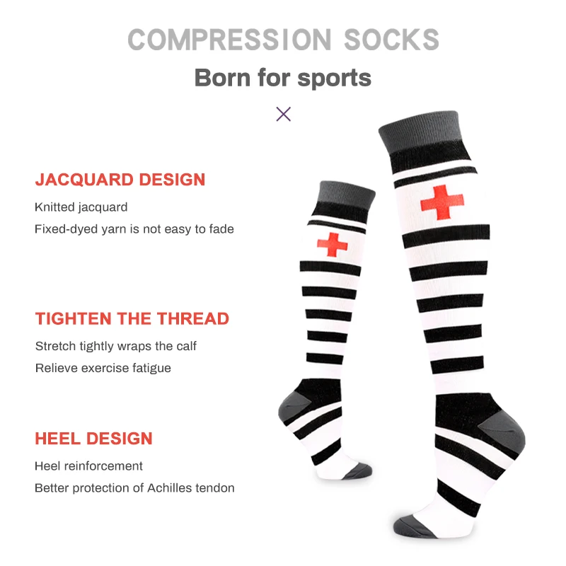 58 Compression Socks Varicose Vein Care Medical Cycling Socks Men Women Running Slimming Elastic Sports Socks Factory Outlet