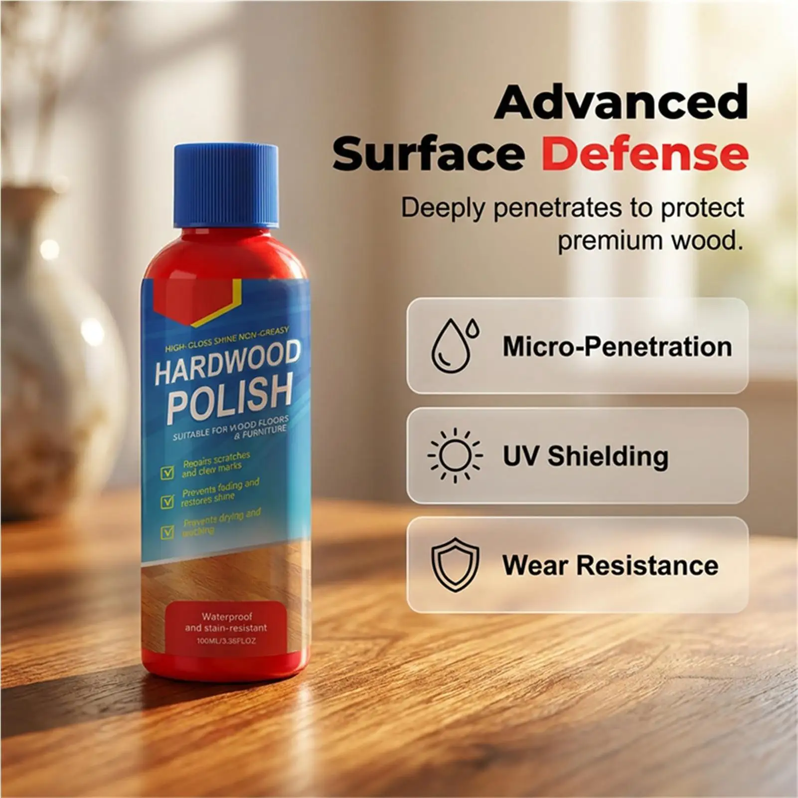 100ml Wood Floor Restorer High-gloss Wood Floor Polishs Hardwood Floor Repair Agent Polishing Cleaner Hardwood Floor Cleaner