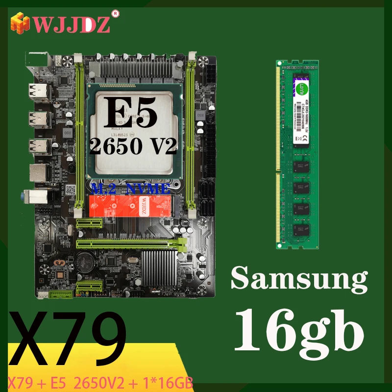 

WJJDZ kit xeon motherboard X79 pro intel xeon x79 E5 2650 V2 ddr3 Samsung 16GB Memory M.2 NVME SATA motherboards for pc gaming