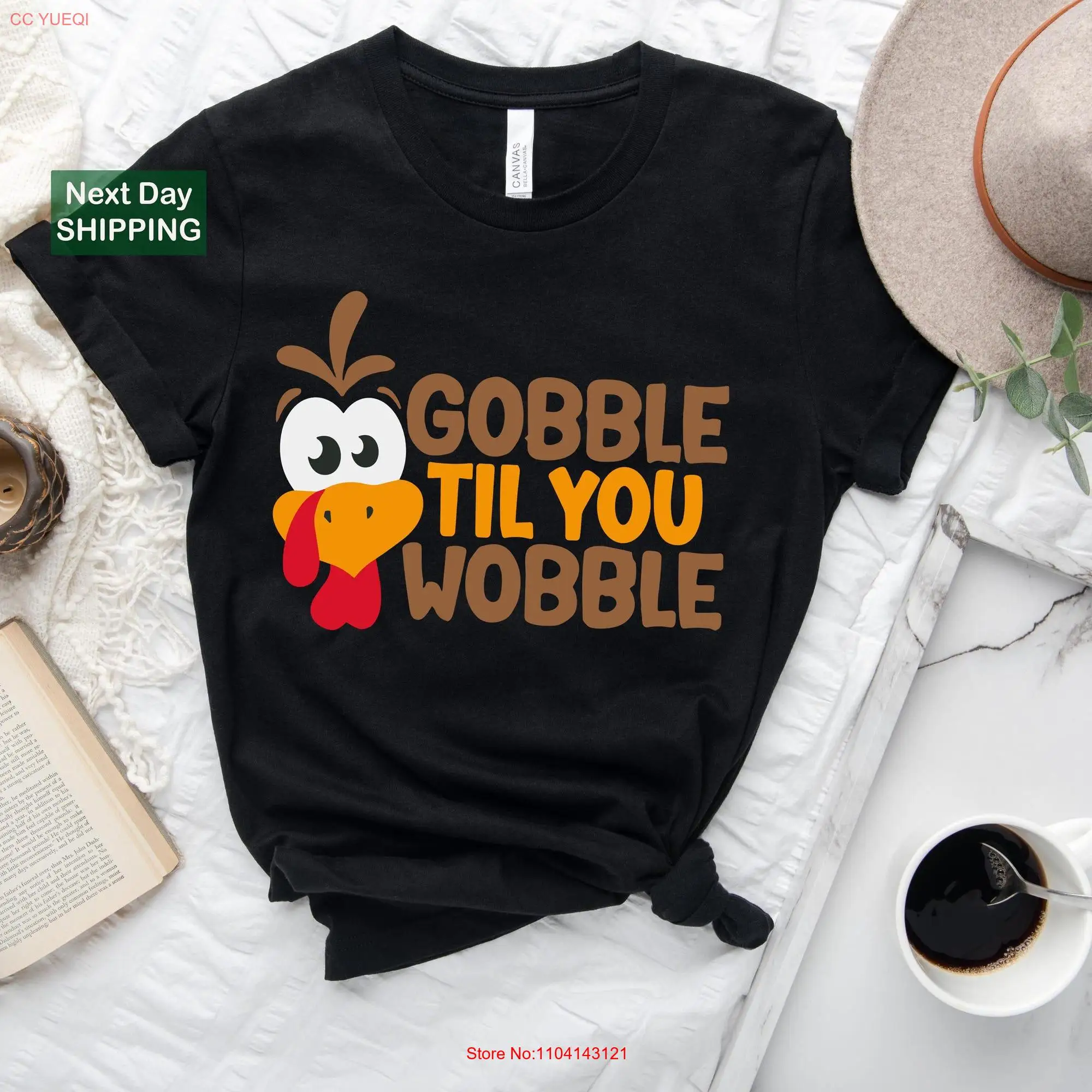 Gobble Till You Wobble T Shirt Turkey Family Thanksgiving Fall Cute Reunion long or short sleeves