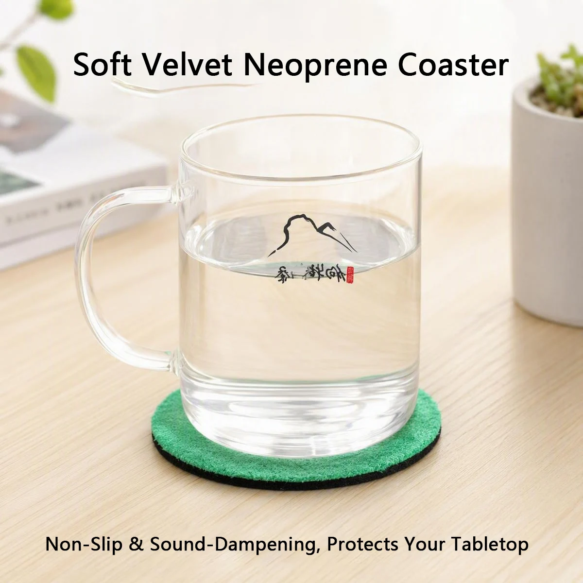 4Pcs Diving Material Crystal Ultra-Soft Water Cup Mats, Heat-Insulating Coffee Cup Mats, Dish Plate Heat-Insulating Mats, Non-Slip Plush Cup Mats, Water-Proof Cup Mats