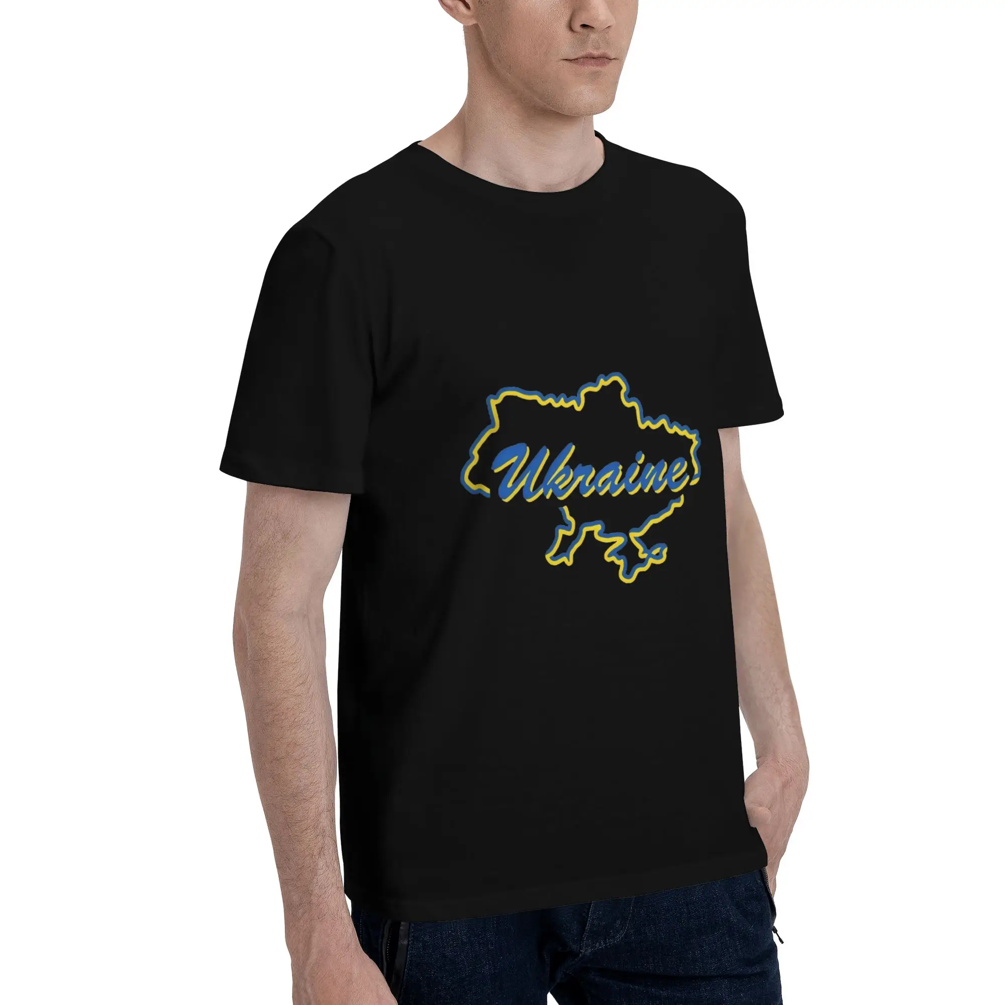 Custom Ukraine Flag Tshirts for Men Short Sleeve Casual T Shirt Cool  T-shirt Loose Fit Pure Cotton Tees Gift Idea