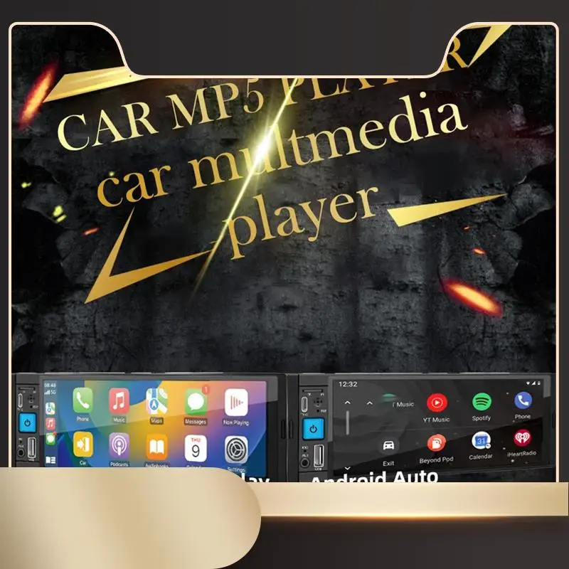 

Bluetooth-Enabled Car Radio With Carplay And Android Auto, 1DIN MP5 Player With FM Receiver For Entertainment On The Go-N36R