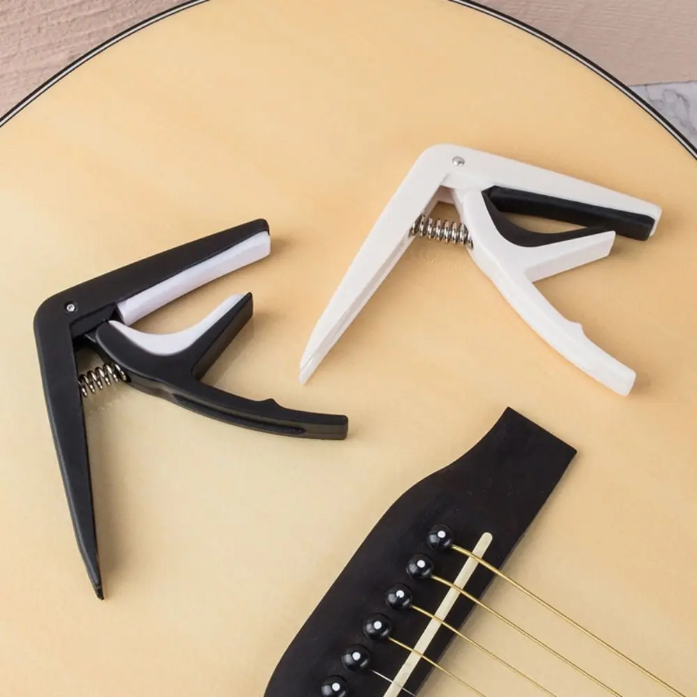 ABS+Metal Guitar Capo Black/White Electric Guitar Parts Quick Change Clamp Key Universal Guitar Tone Adjusting Clamp