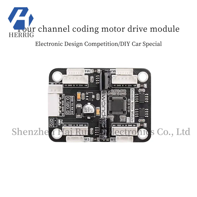 Four-channel encoding motor driver module with onboard voltage regulation circuit for motor control smart car DIY electric racin