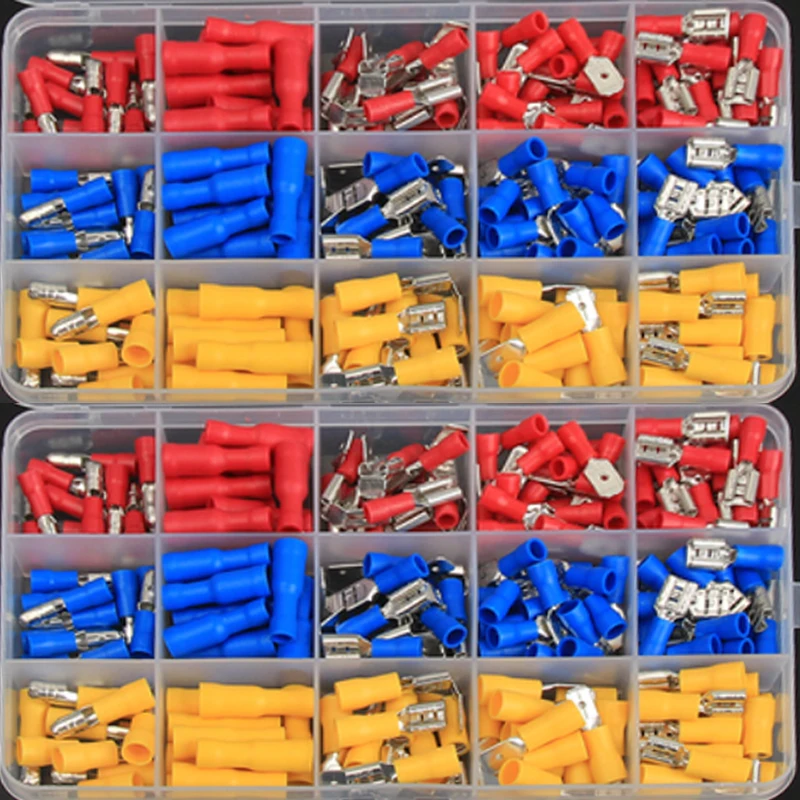 236PCS Insulated Wire Electrical Connectors Butt Ring Spade Fast Disconnect Crimp Terminals Connectors Assortment Kit