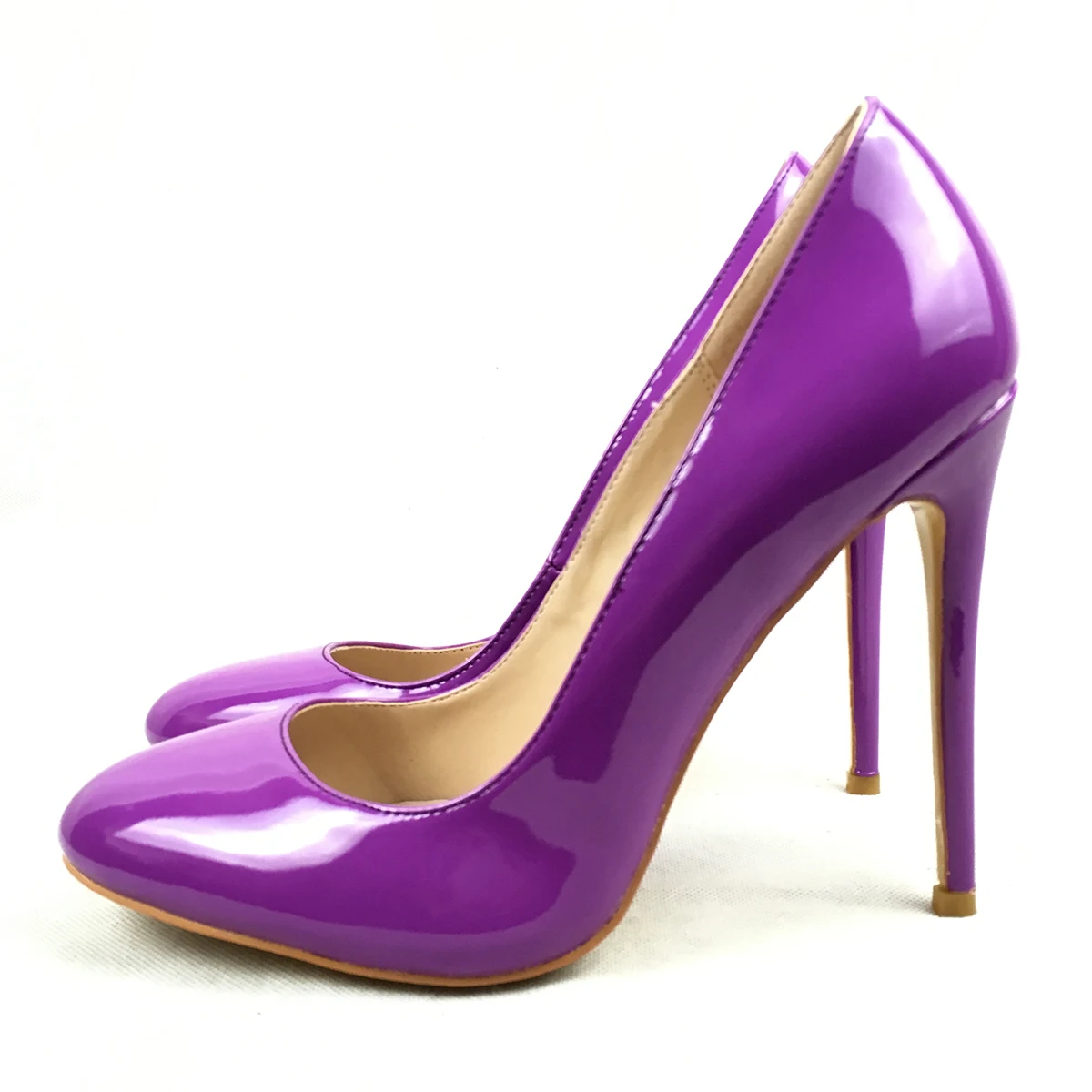 Women Patent Round Toe High Heel Pumps Stiletto Wedding Party Shoes Multi-color