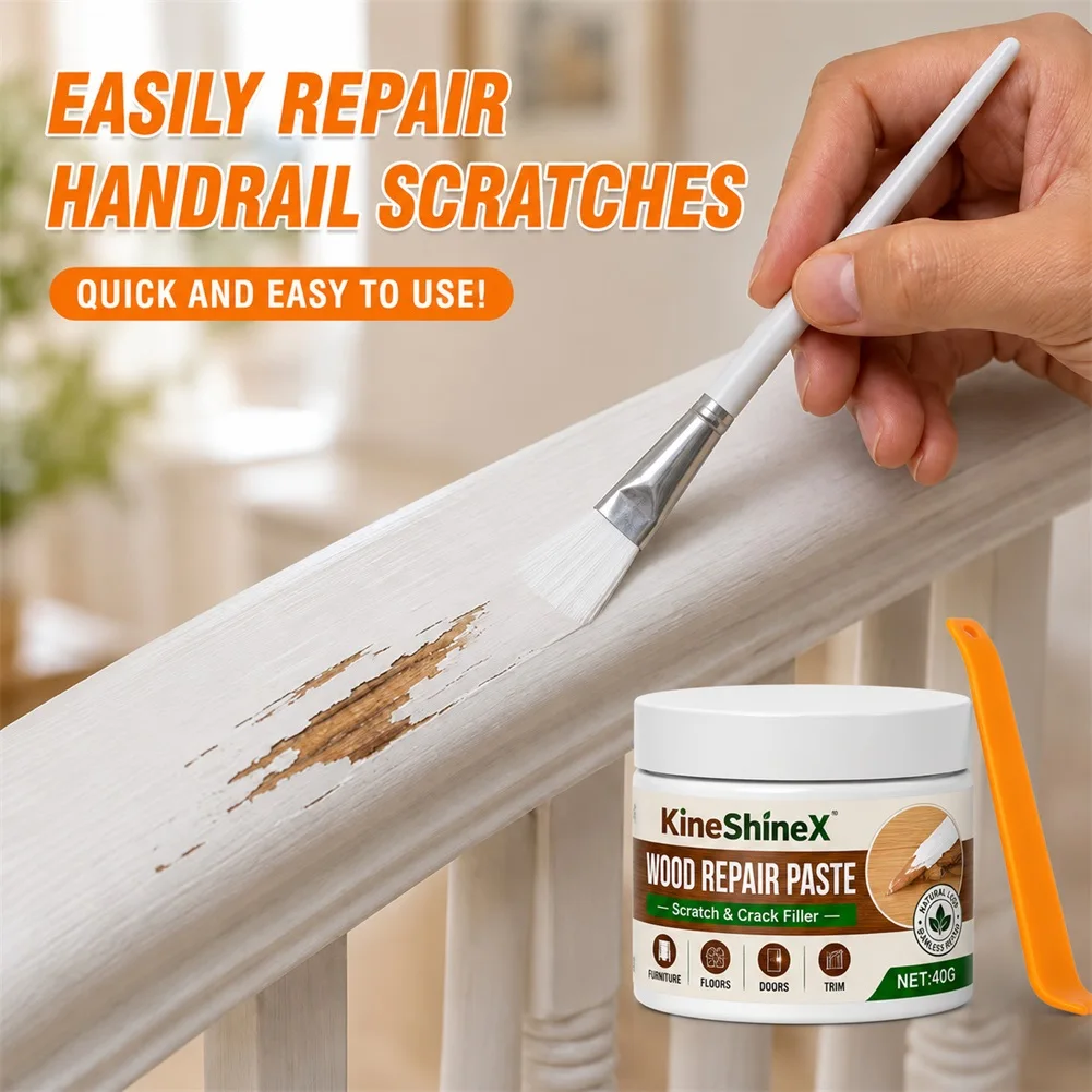 Wood Scratch Repair Paste Furniture Floor Touch‑Up Cream for Wooden Cabinet Table 40g Filler Paste for Cracks Restoration