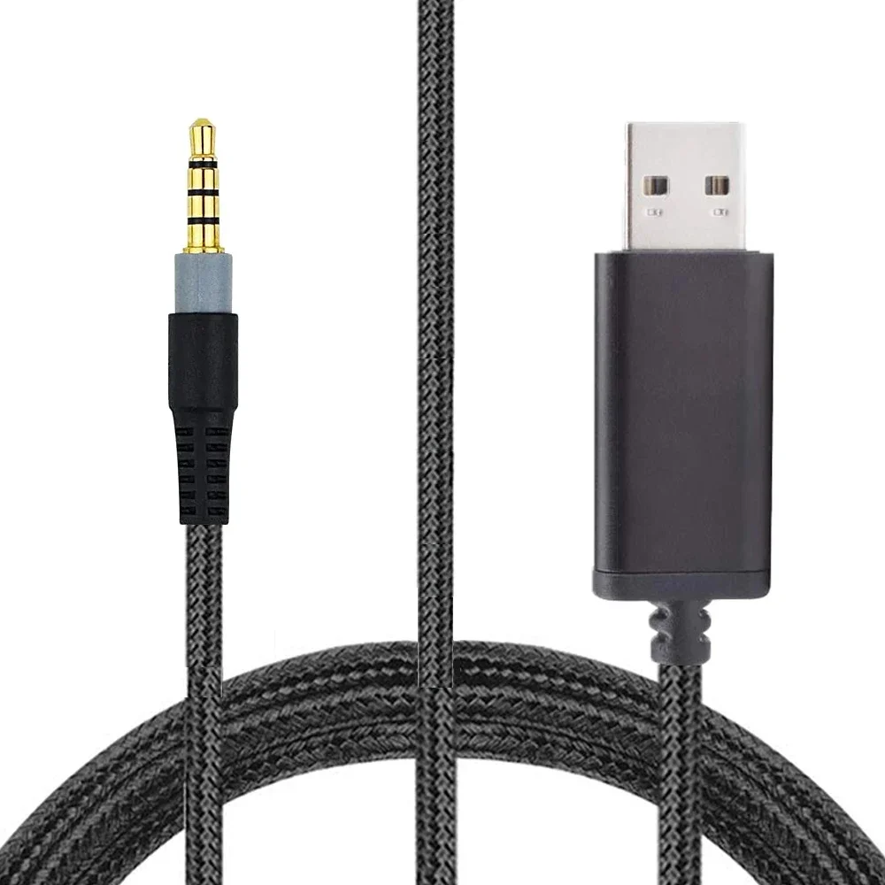 Braided Replacement USB 7.1 Surround Sound Cable Cord For Sony Playstation Gold Wireless Stereo Virtual Headsets CECHYA-0083