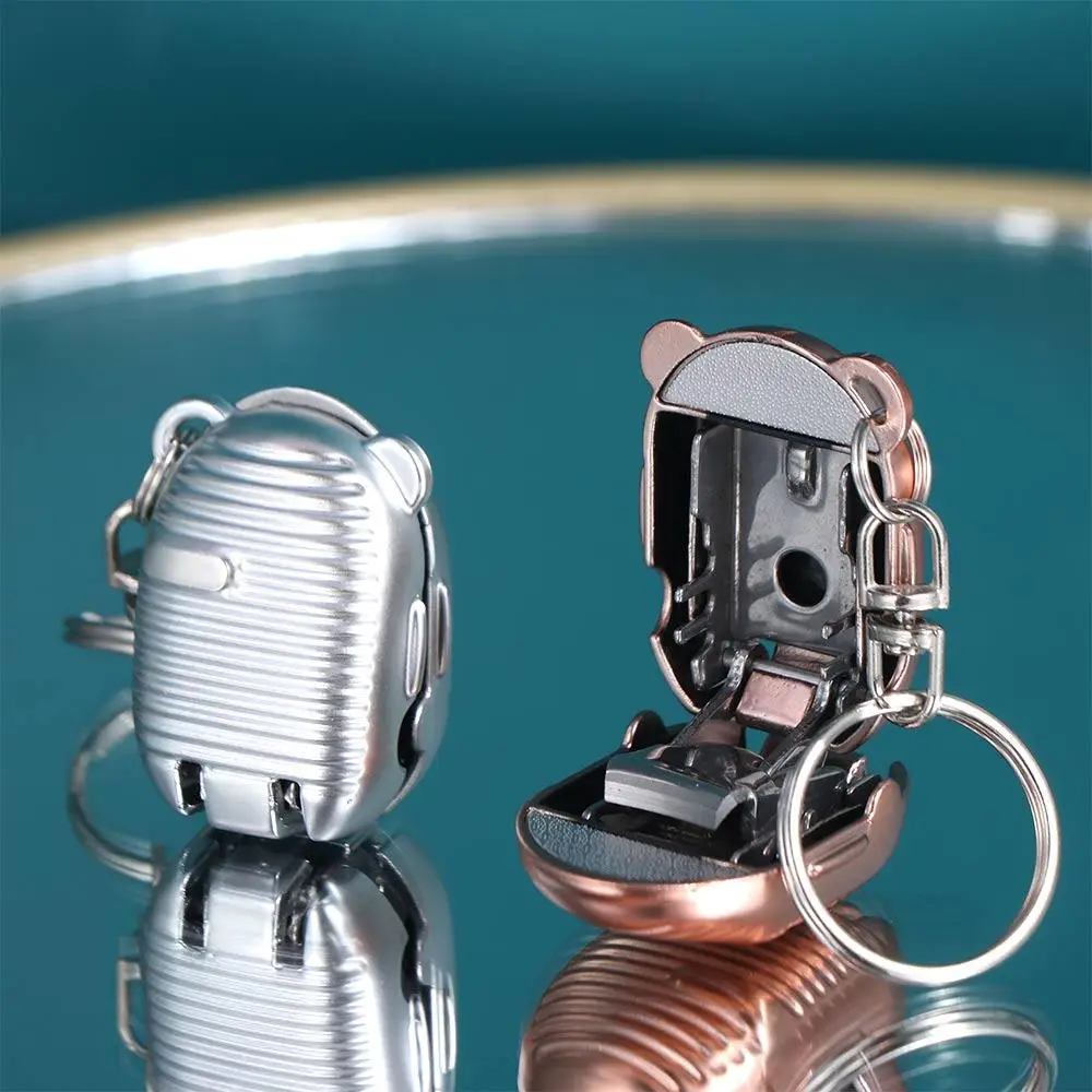 Portable Stainless Steel Nail Clipper Keychain Suitcase Shape Mini Car Keyring Nail File Foldable Fingernail Clipper Trim Nails