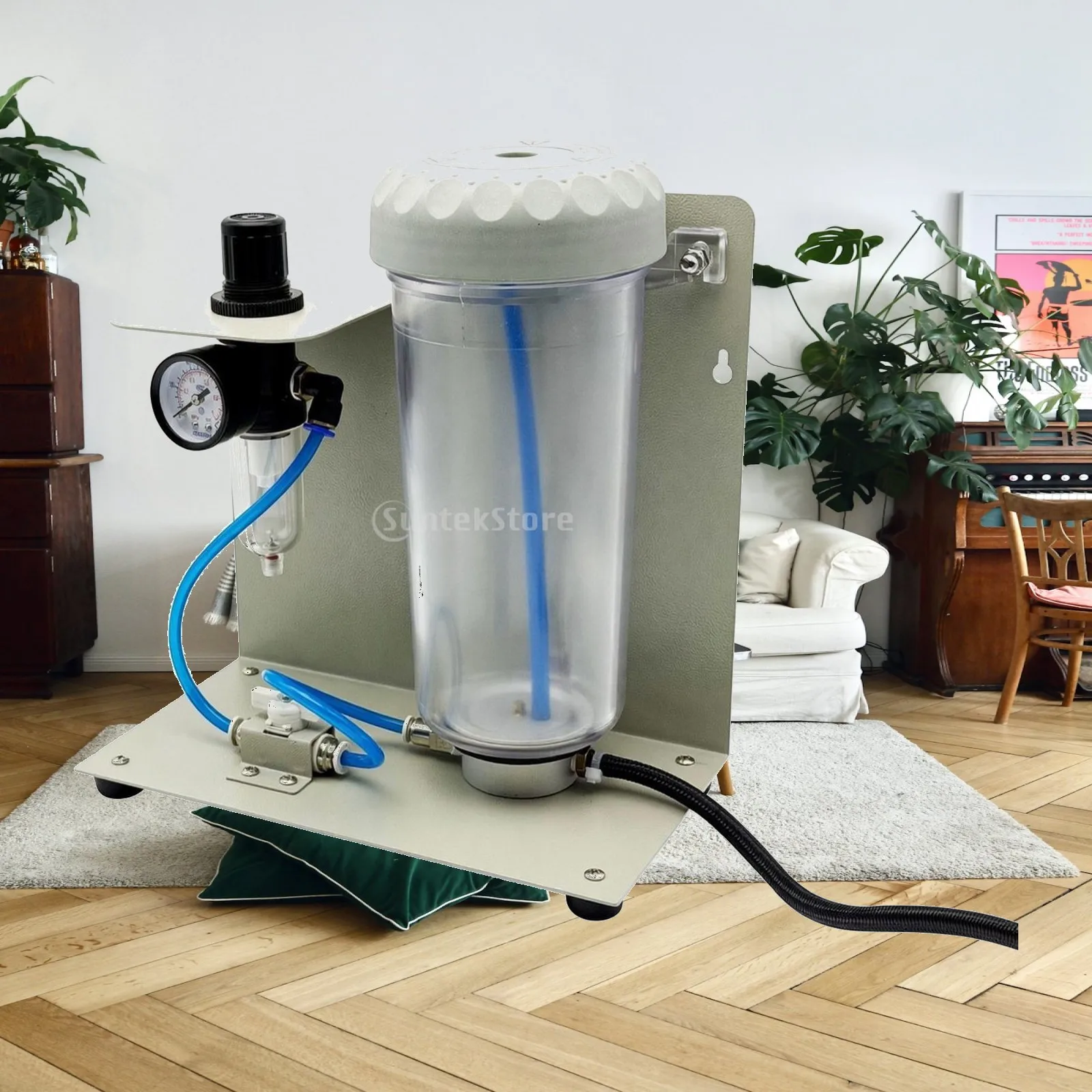 Sandblasting Machine Space-Saving Manual Jewelry Sandblasting Machine Compact Jewelry Abrasion System with Pressure Gauge for