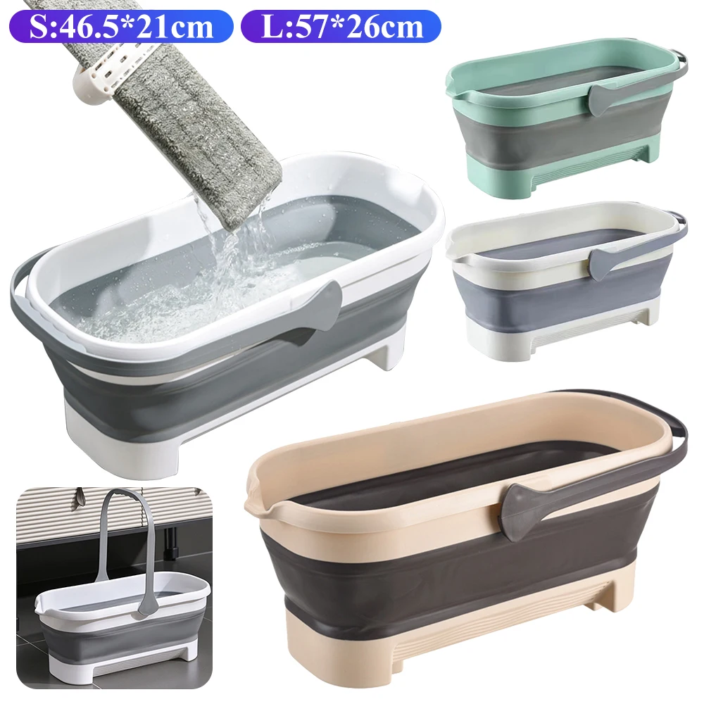 Collapsible Bucket Portable Folding Bucket Car Wash Basin Silicone Washing Bucket Camping Home Foldable Cleaning Mop Bucket