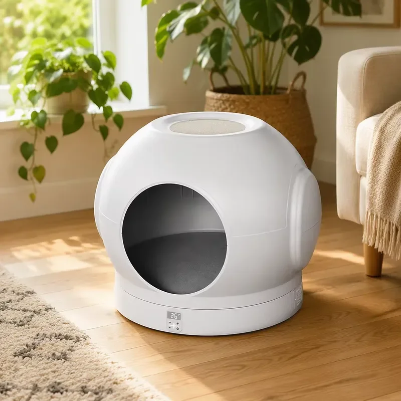 Indoor smart cat house, can maintain constant temperature control of 20-28 ° C, real-time weighing, intelligent start and
