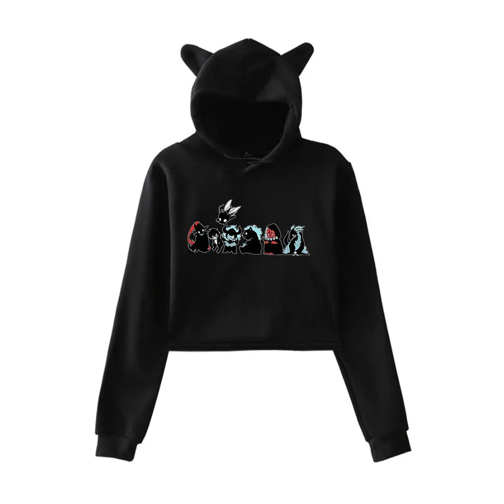 Solo Leveling Vintage 90s Streetwear logo Hoodie Merch Hoodies Sweatshirts for Girls Cat Ear Crop Fashion Sports Pullover