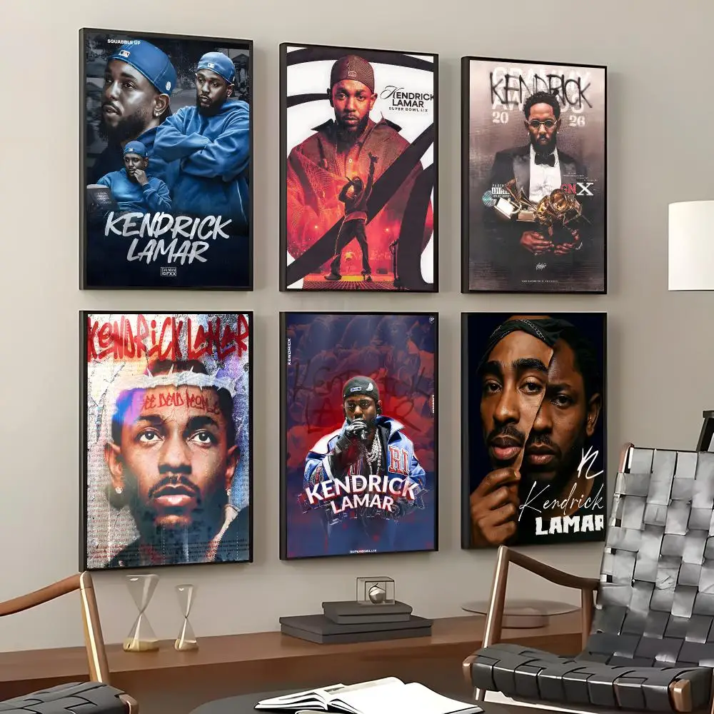 Rapper Kendrick Lamar Poster Self-Adhesive Waterproof Wall Stickers, Coffee Bar Home Wall Decor