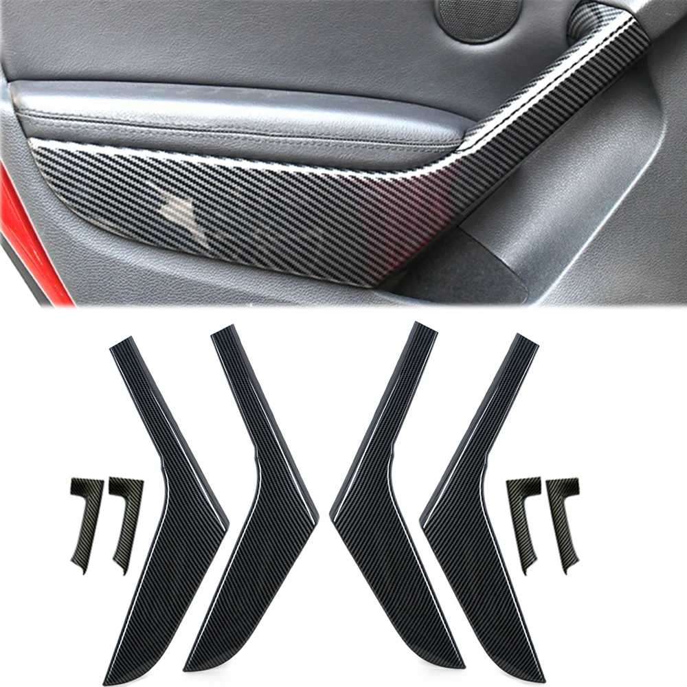 Left Right Carbon Fiber Interior Door Panel Pull Strip Door Handle Decorative Strip For Volkswagen VW Golf 6 GTI MK6 2009-2014