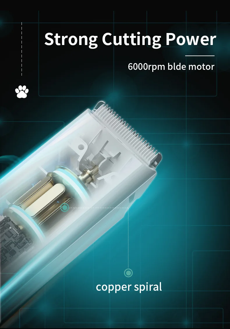 Tierpflege-Elektroschermaschine für Kätzchen und Welpen, Geräuscharm, Wasserdicht, Professionelle Haarschneidemaschine – Detail 4