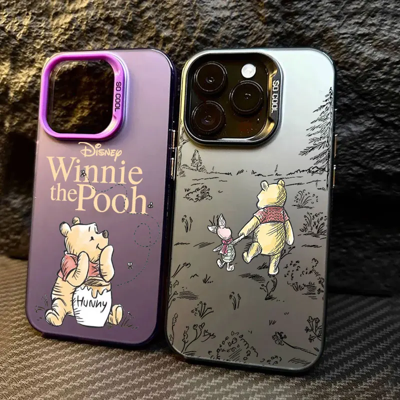 

Disney Winnie The Pooh Bear Phone Case For iPhone 11 12 13 14 15 16 17 Pro Max 16e 17E 17 Air Plus 13 Mini Shockproof Back Cover