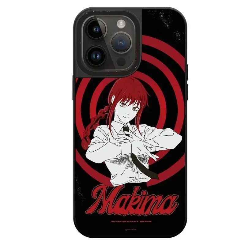 

Mirror Surface Anime Chainsaw Phone Case Cover for iPhone 11 12 13 14 15 Pro Max Case for iPhone 15 ProMax